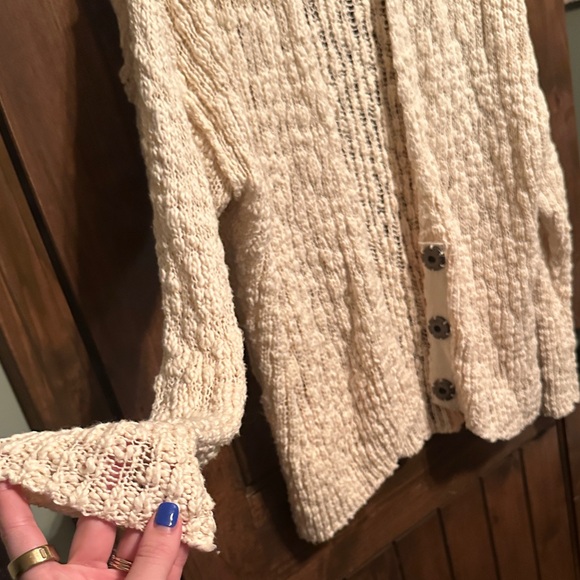 Free People Soft Cream Open-Knit Cardigan - Picture 5 of 7